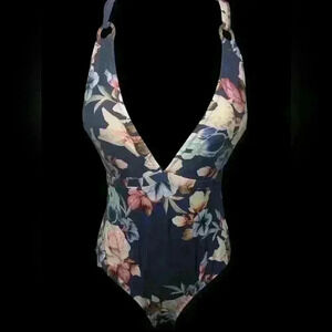 Cupshe blue floral one piece swimsuit